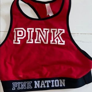 Pink sports bra